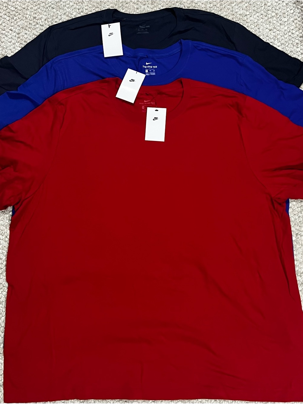 Nike The Nike Tee Men's 4XL Solid Crew Neck Tee Lot of 3 Red, Blue And Navy Blue